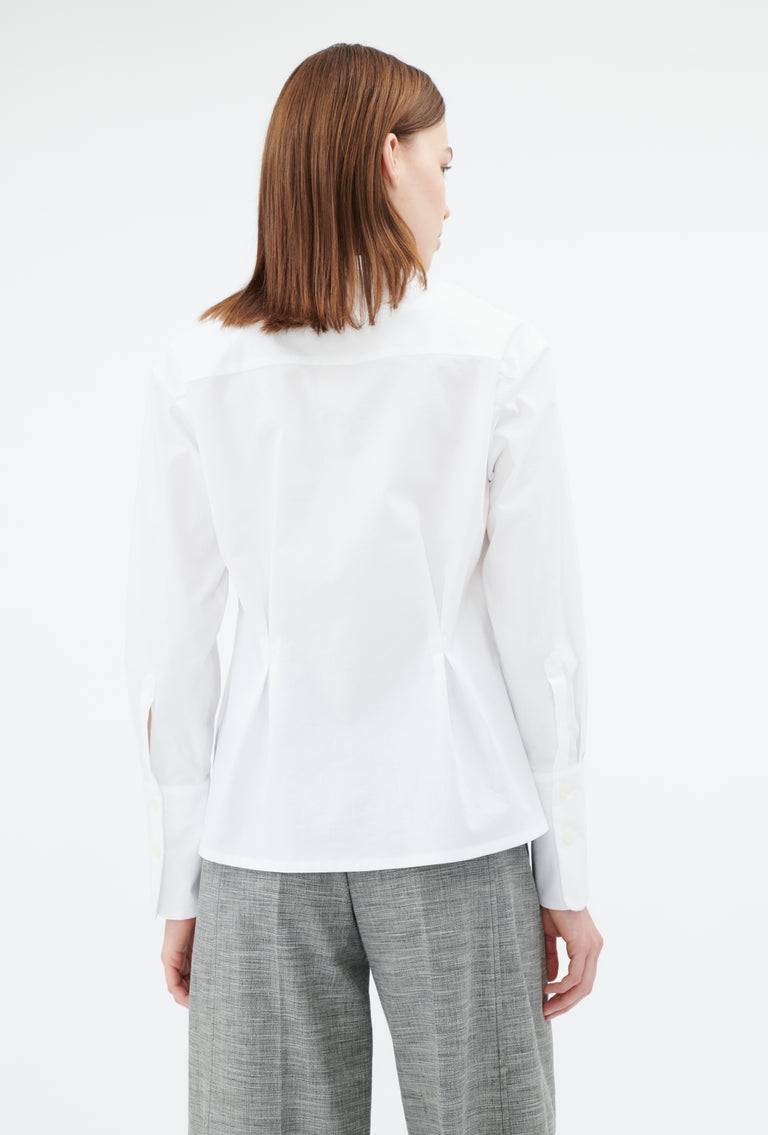 Odeeh Cotton Popeline Bluse, White Letzte 2 Tage