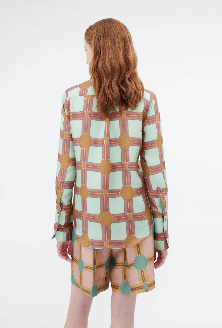Odeeh Painted Tiles Bluse, Mint Nur für heute