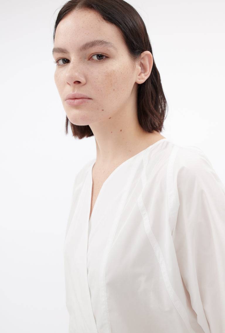 Odeeh Ultra Light Taffeta Bluse, White Sonderangebot der Fabrik