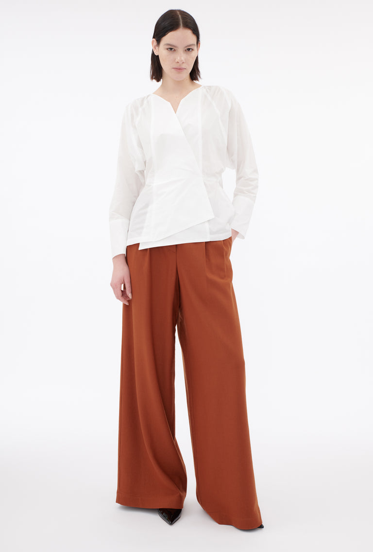 Odeeh Ultra Light Taffeta Bluse, White Sonderangebot der Fabrik