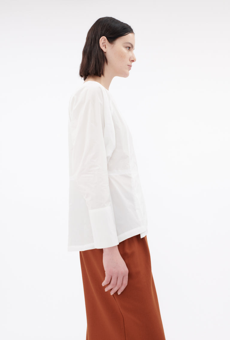 Odeeh Ultra Light Taffeta Bluse, White Sonderangebot der Fabrik