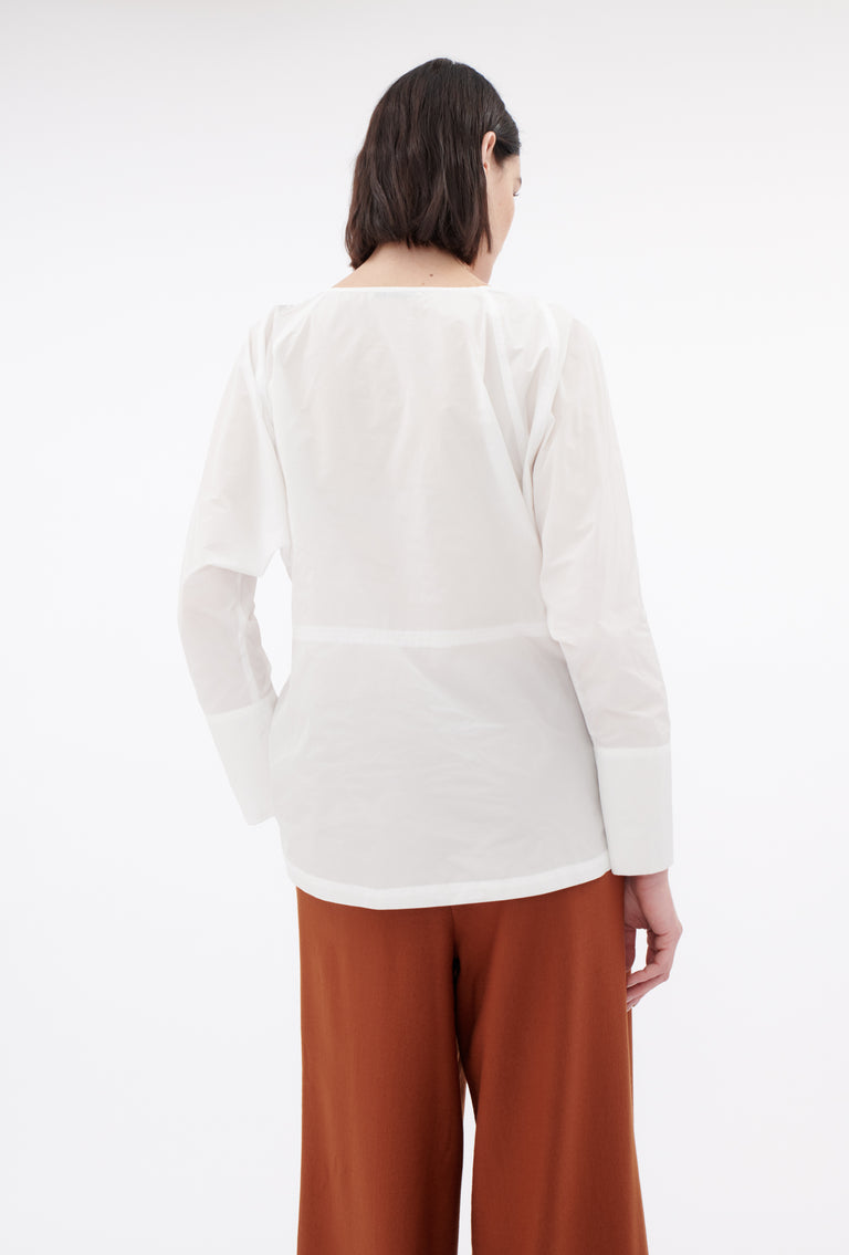 Odeeh Ultra Light Taffeta Bluse, White Sonderangebot der Fabrik