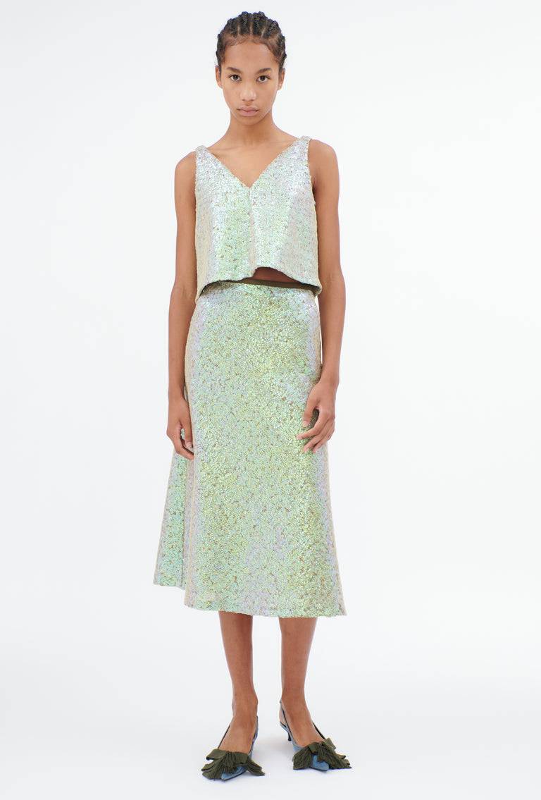 Odeeh Hazy Sequins Top, Mermaid green Discount Store für neue Produkte