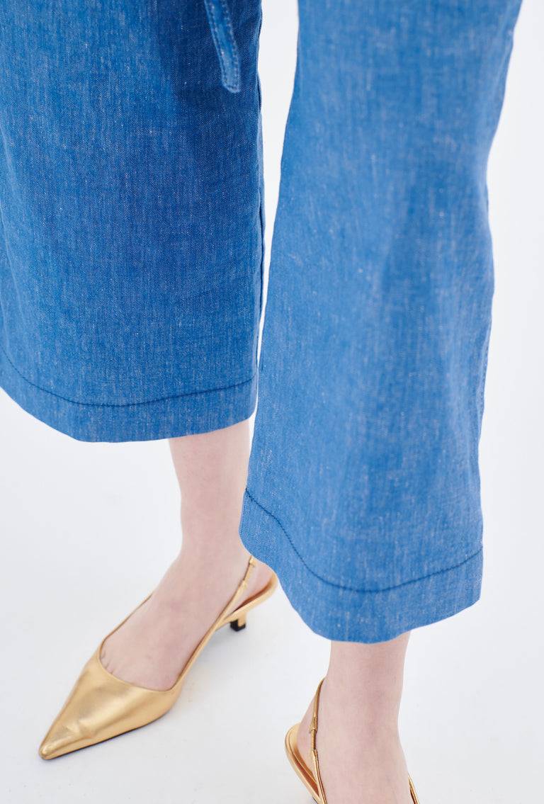 Odeeh Cotton Linen Denim Hose, Ocean Super Rabatt