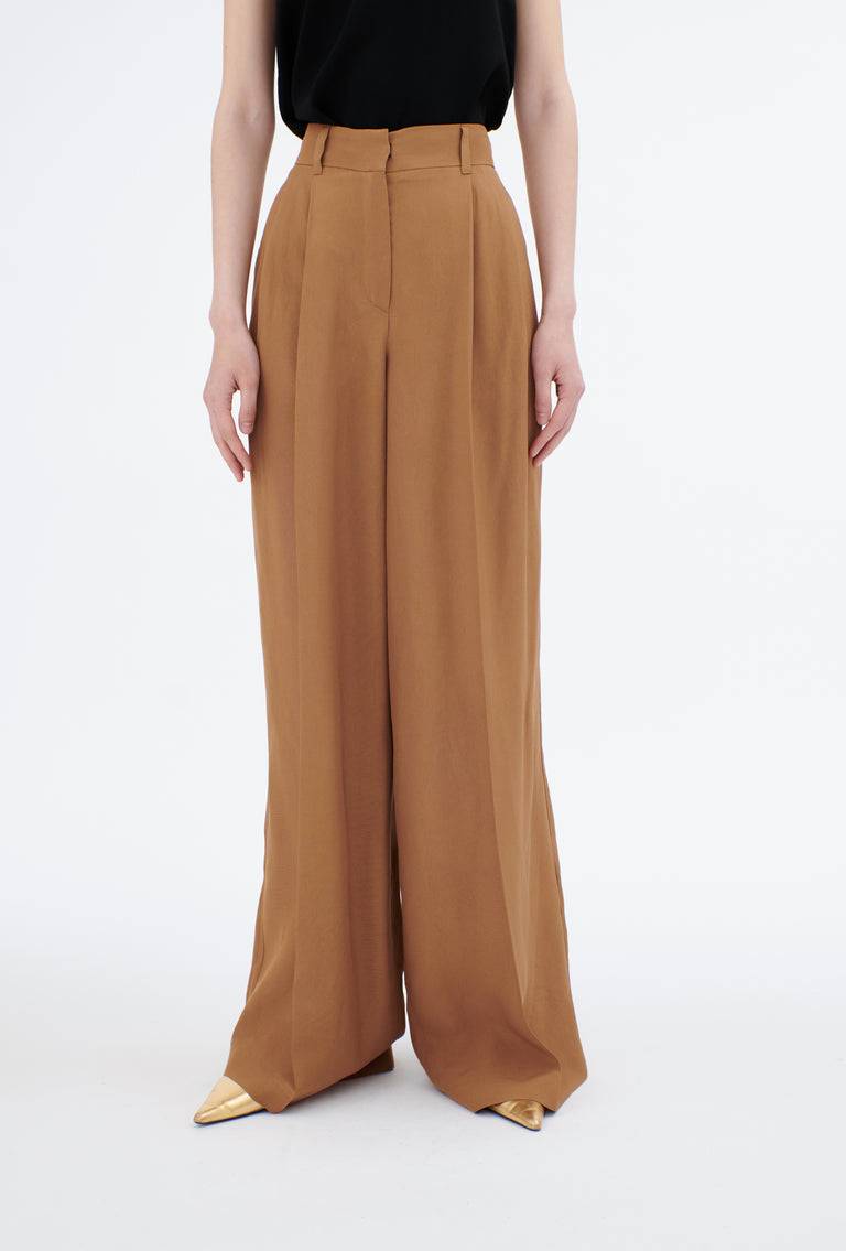 Odeeh Crisp Viscose Hose, Caramel Riesige Rabatte