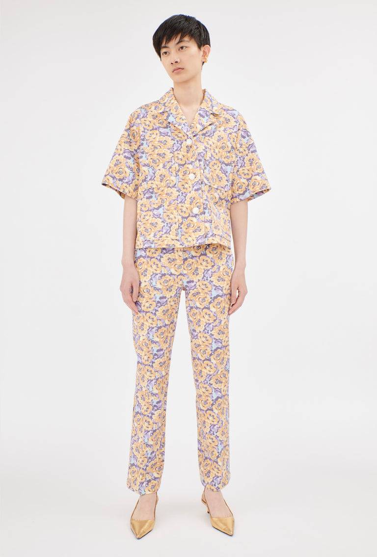 Odeeh Anemones Cotton Gabardine Hose, Lilac Speichern exportieren