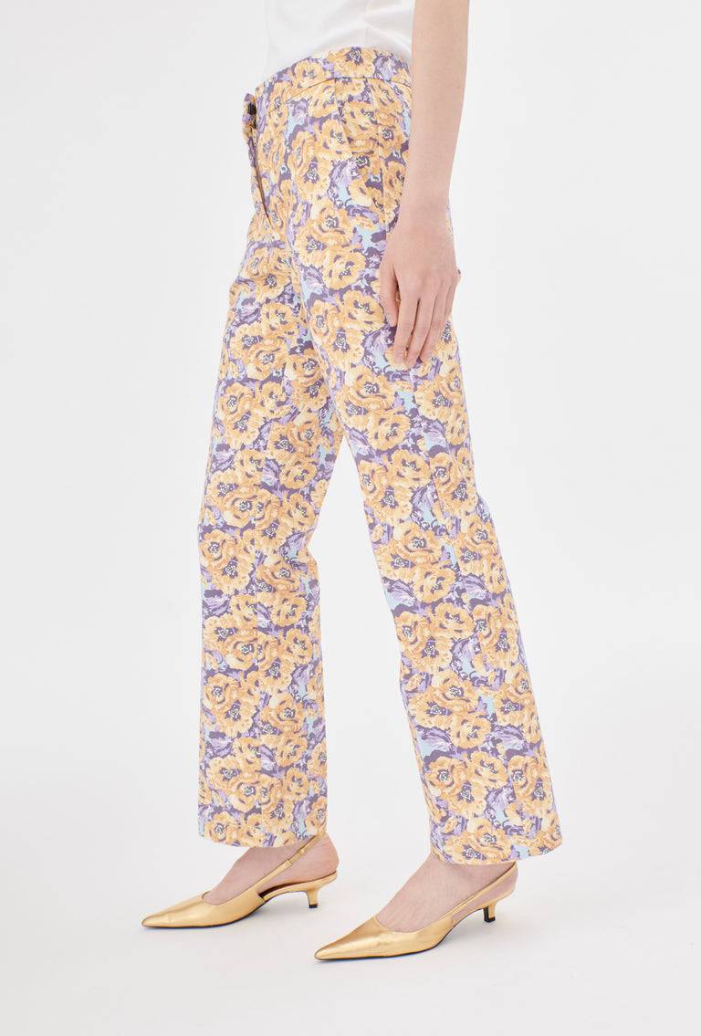 Odeeh Anemones Cotton Gabardine Hose, Lilac Speichern exportieren