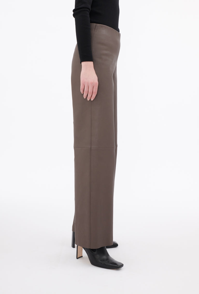 Odeeh Nappa Stretch Lederhose, Olive-brown 50% Rabatt für begrenzte Zeit