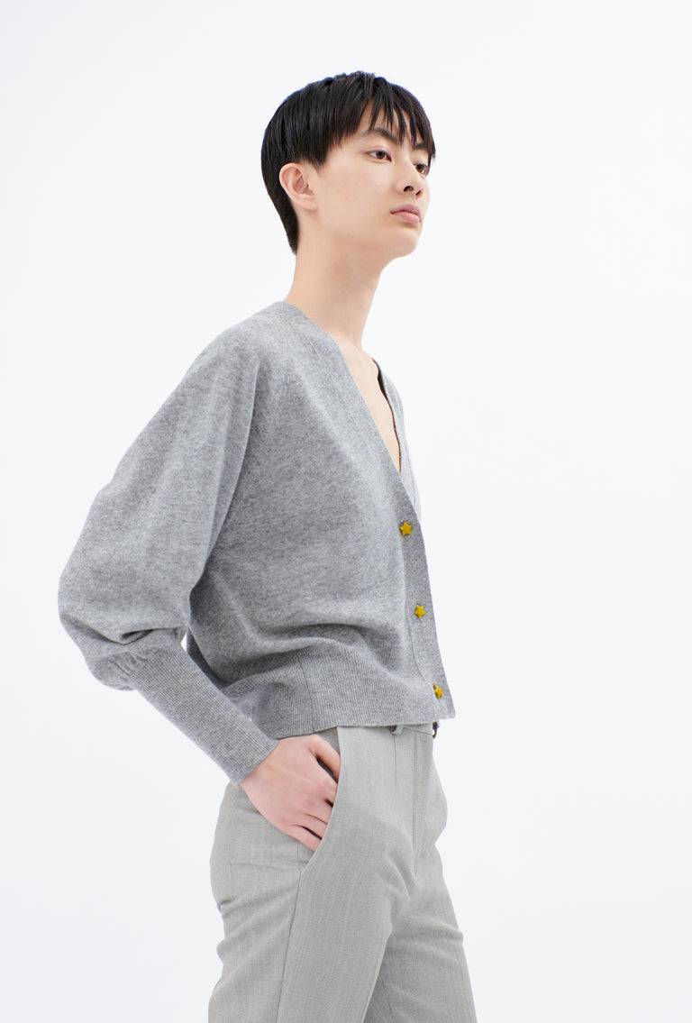 Odeeh Light Cashmere Knit Cardigan, Heather Grey Schlussverkauf
