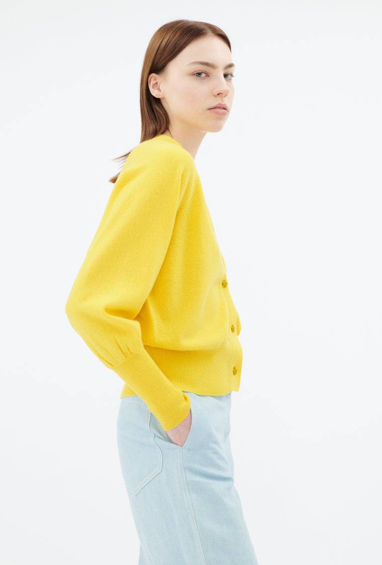Odeeh Light Cashmere Cardigan, Canary Yellow Günstiger Verkauf