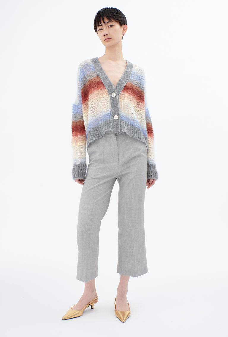 Odeeh Light Weight Mohair Mix Sunset Stripe Cardigan, Multicolor Fabrikverkauf
