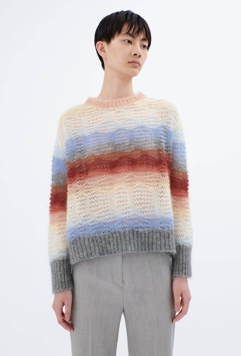 Odeeh Light Weight Mohair Mix Sunset Stripe Pullover, Multicolor Meist gekauft