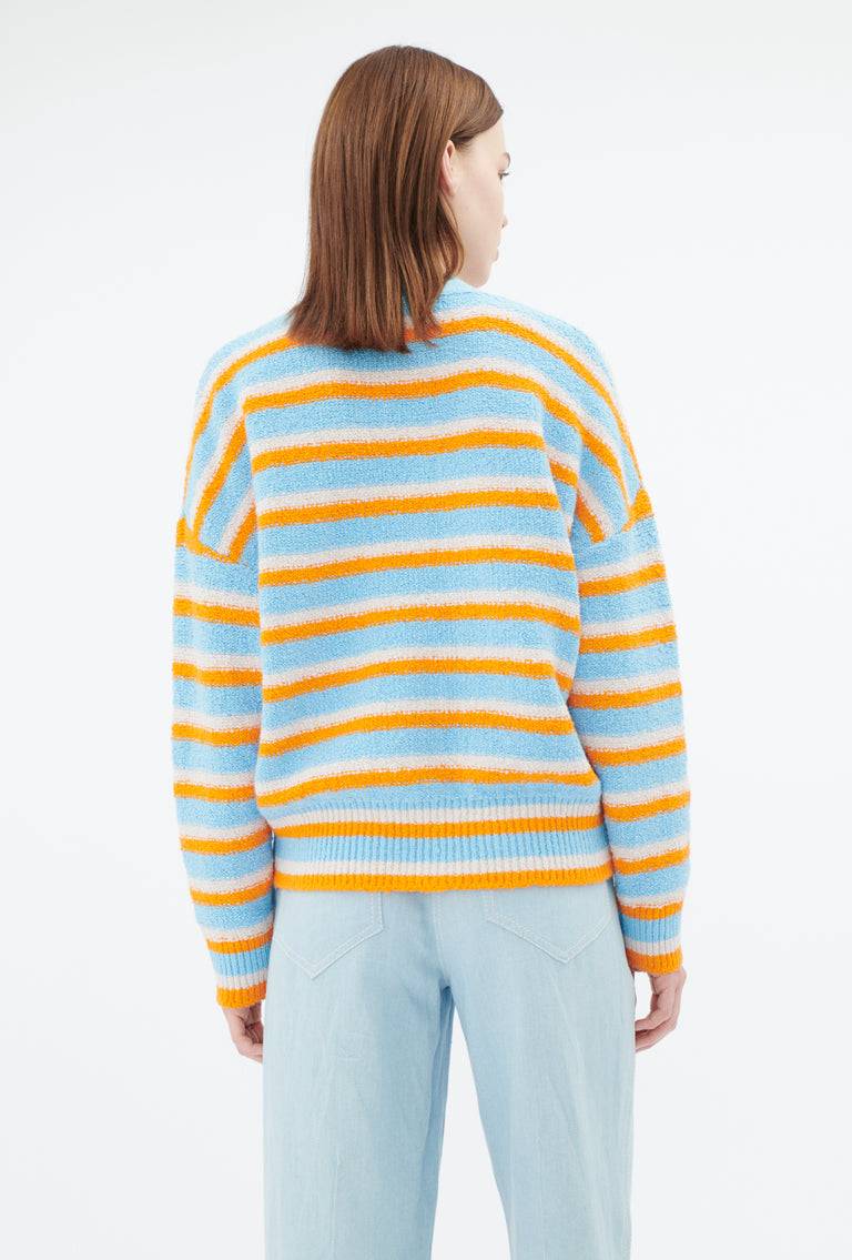 Odeeh Lido Stripe Cardigan, Himmelblau Rabatt