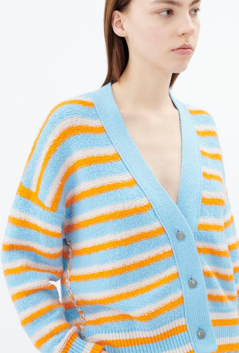 Odeeh Lido Stripe Cardigan, Himmelblau Rabatt