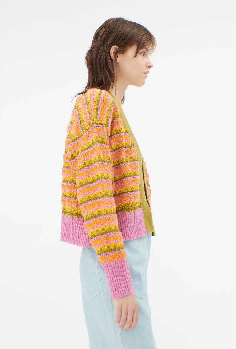 Odeeh Structured Lines Cardigan, Orange Günstig kaufen