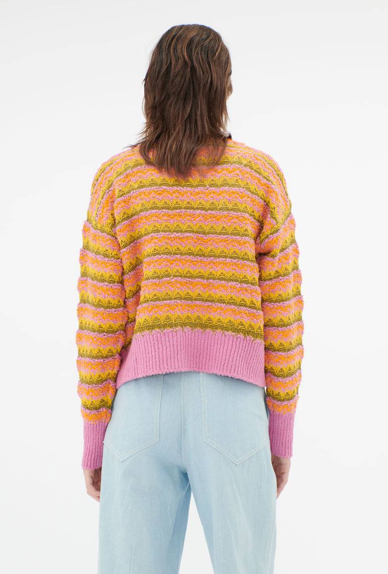 Odeeh Structured Lines Cardigan, Orange Günstig kaufen