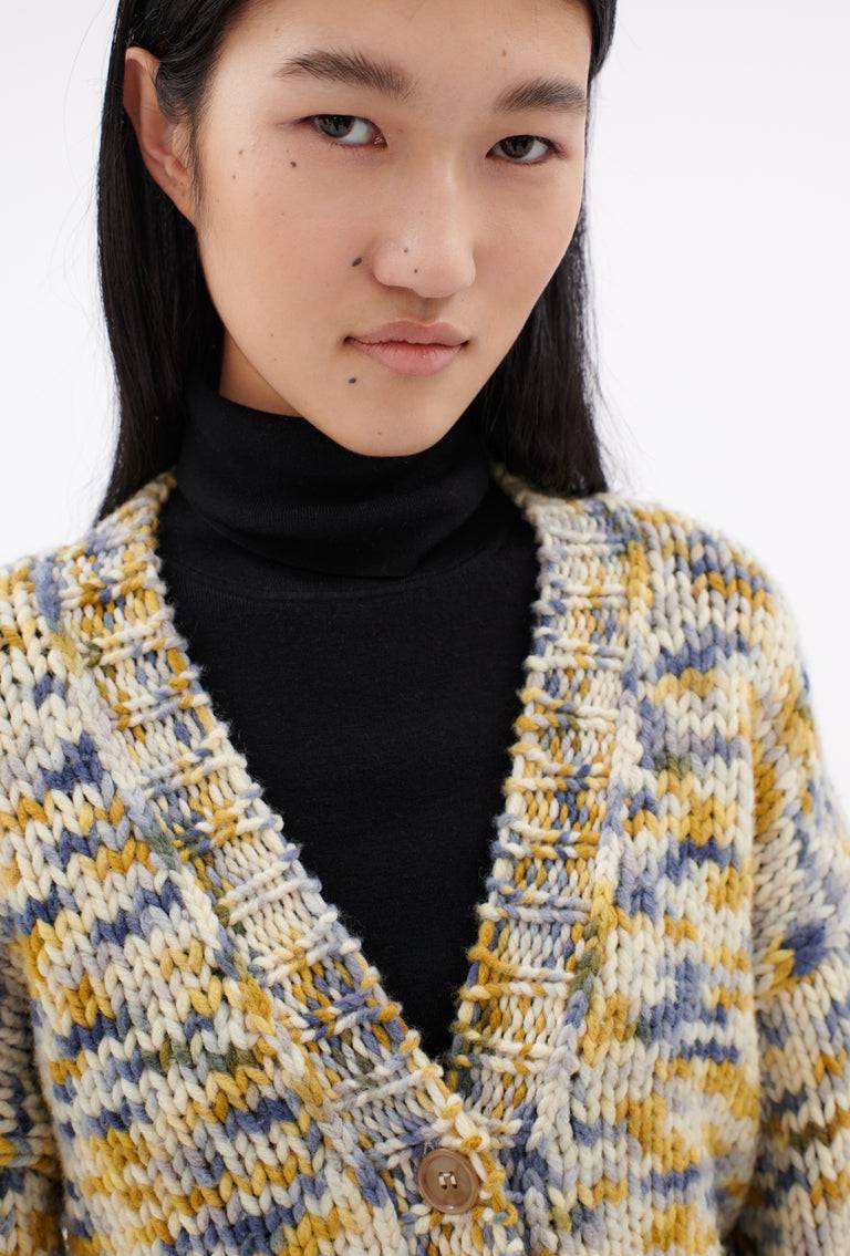 Odeeh Multicolour Printed Wool Cardigan, Honey Exklusivangebot
