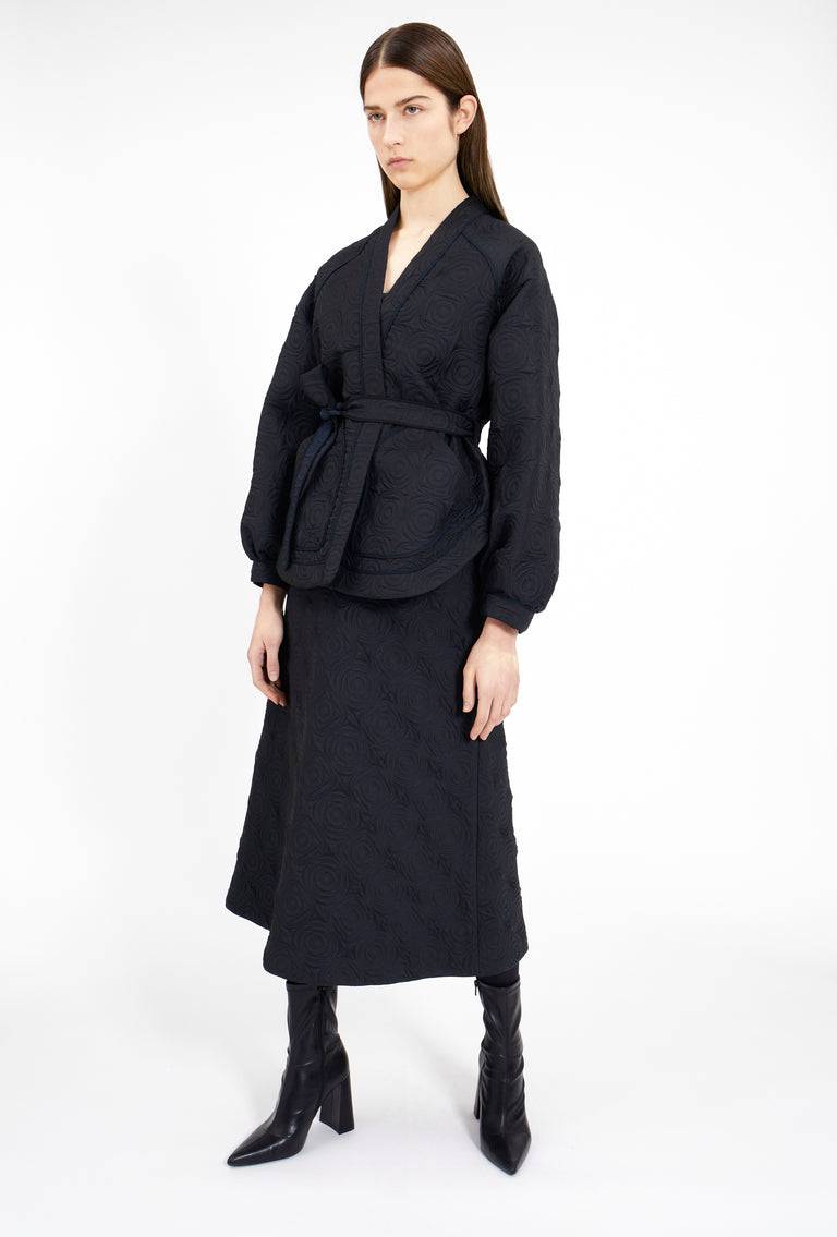 Odeeh Geometric Matelassé Padded Jacke, Midnight Osterangebot