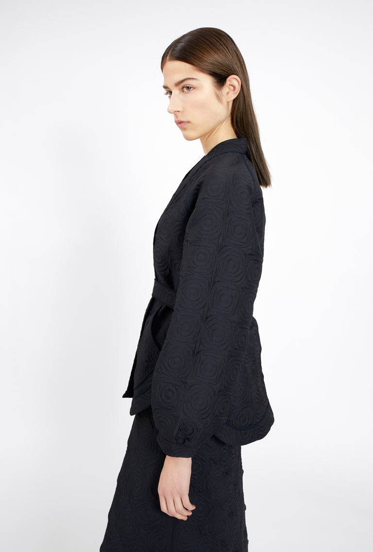 Odeeh Geometric Matelassé Padded Jacke, Midnight Osterangebot