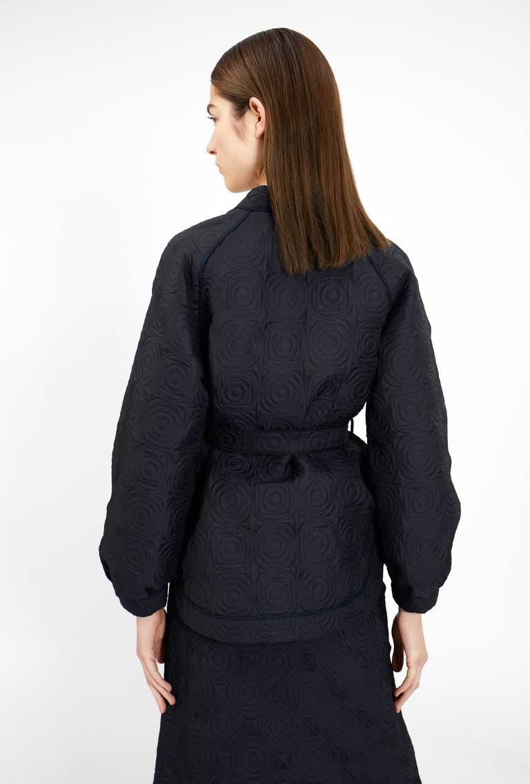 Odeeh Geometric Matelassé Padded Jacke, Midnight Osterangebot