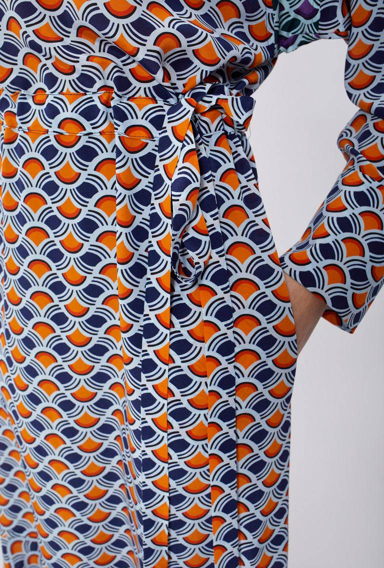 Odeeh Crossed Waves Kleid, Glowing Orange Zeitlich begrenztes Angebot
