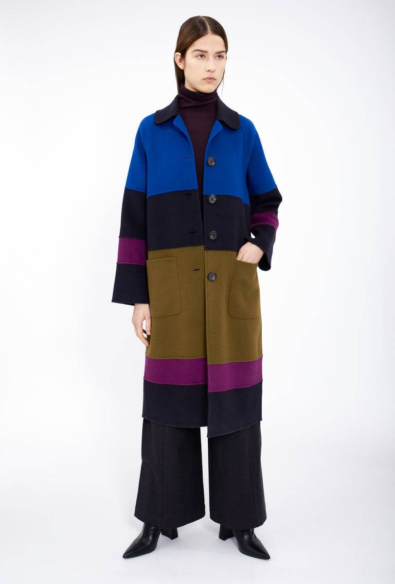 Odeeh Double Face Cashmere-Wool Mantel, Multicolor Blitzangebot