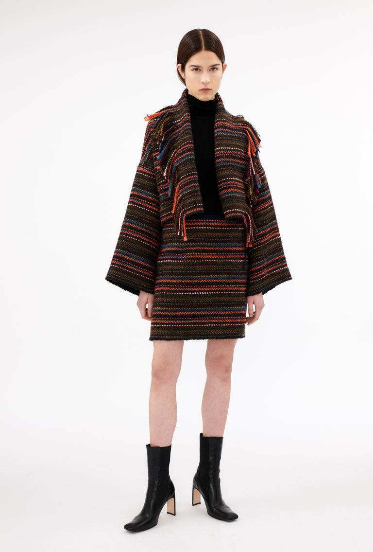 Odeeh Multicolor Stripe Jacke, Charcoal Saisonale Angebote