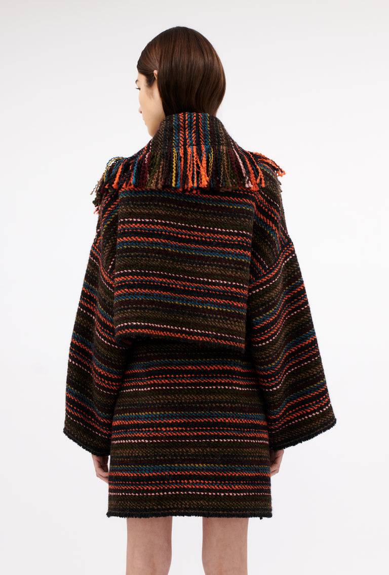 Odeeh Multicolor Stripe Jacke, Charcoal Saisonale Angebote