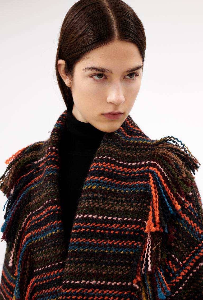 Odeeh Multicolor Stripe Jacke, Charcoal Saisonale Angebote