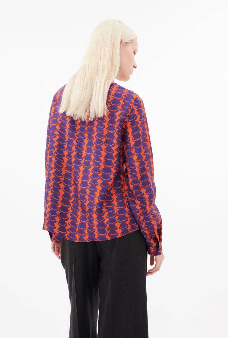 Odeeh Mini Drapings Bluse, Mandarin Tägliche Deals