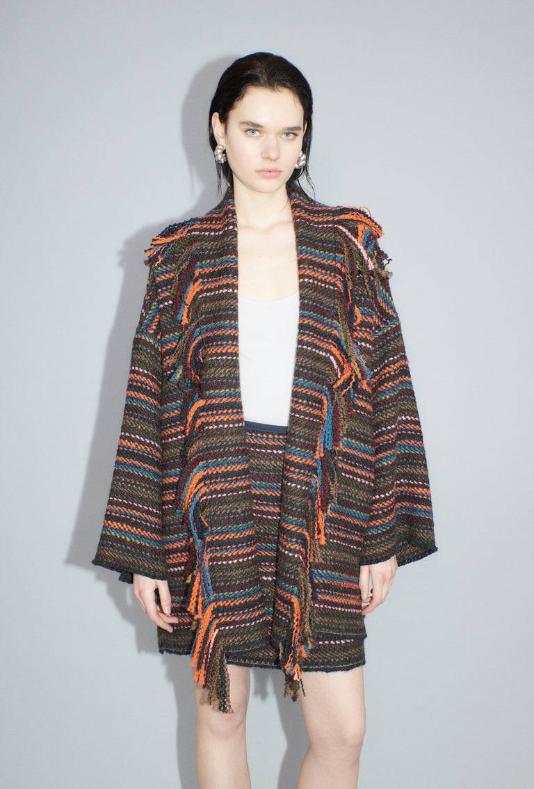 Odeeh Multicolor Stripe Jacke, Charcoal Sonderangebote