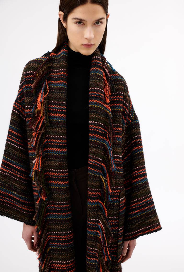 Odeeh Multicolor Stripe Mantel, Charcoal Riesige Ersparnisse