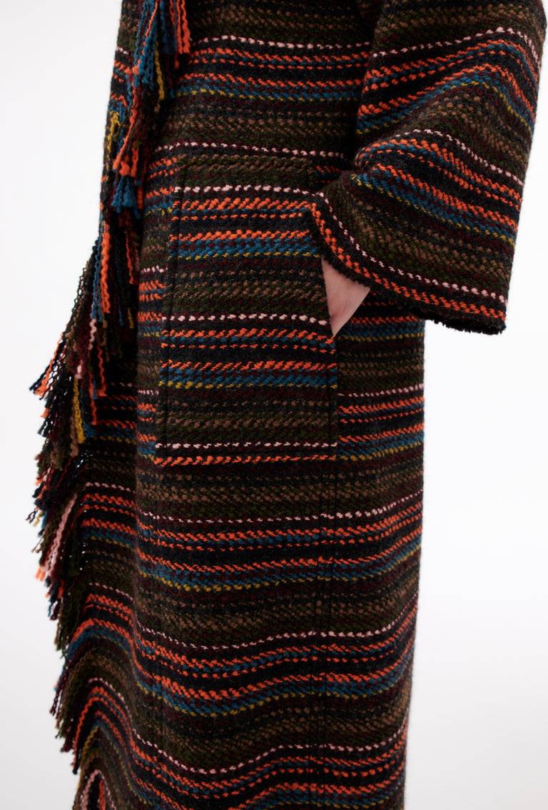 Odeeh Multicolor Stripe Mantel, Charcoal Riesige Ersparnisse