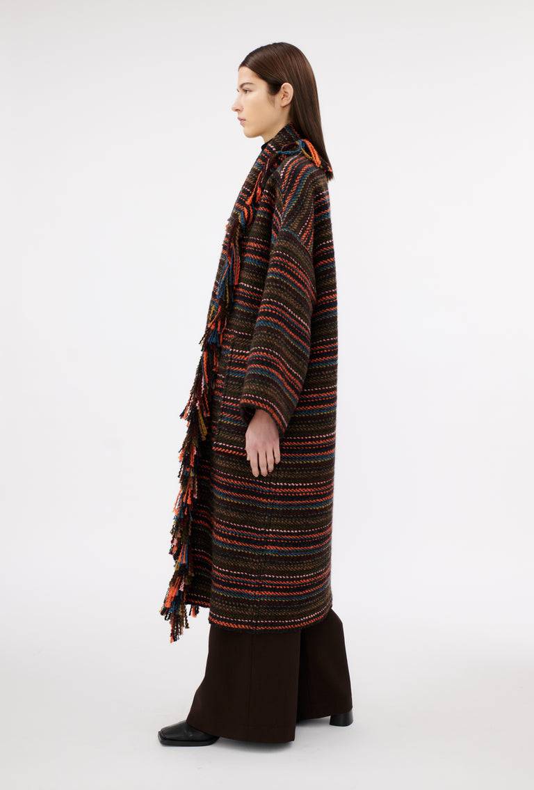 Odeeh Multicolor Stripe Mantel, Charcoal Riesige Ersparnisse