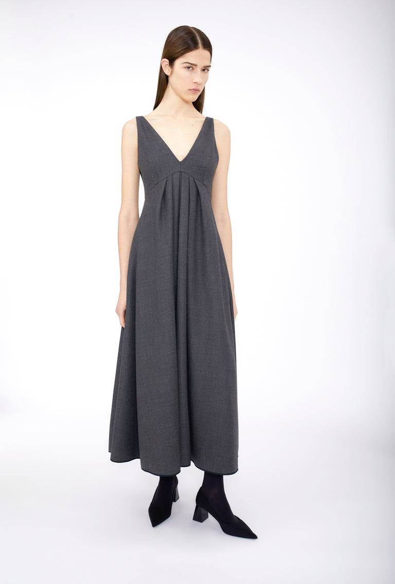 Odeeh Savile Row Wool Pique Kleid, Charcoal Letzter Tag