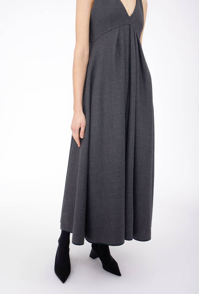 Odeeh Savile Row Wool Pique Kleid, Charcoal Letzter Tag