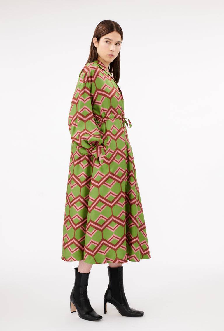 Odeeh Ribbon Zig Zag Kleid, Grass Green Bis zu 60% Rabatt