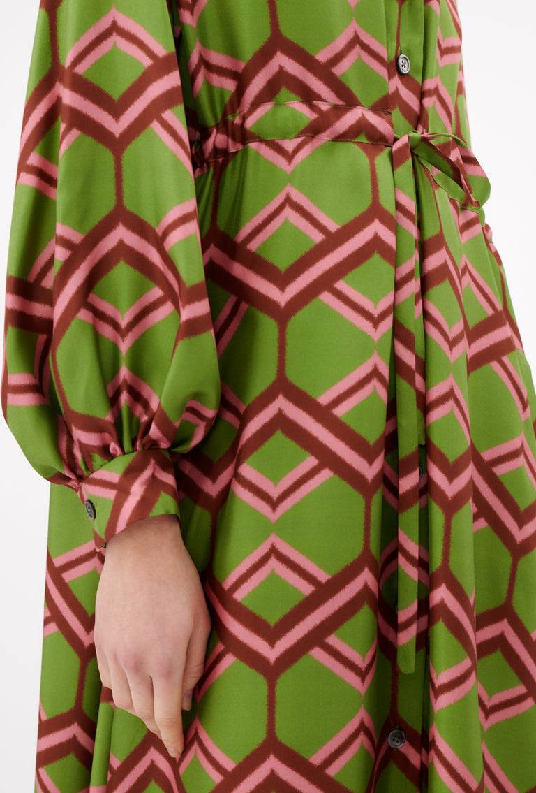 Odeeh Ribbon Zig Zag Kleid, Grass Green Bis zu 60% Rabatt