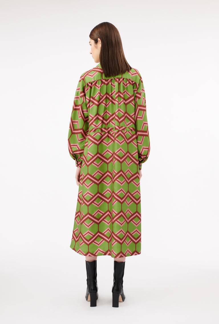 Odeeh Ribbon Zig Zag Kleid, Grass Green Bis zu 60% Rabatt