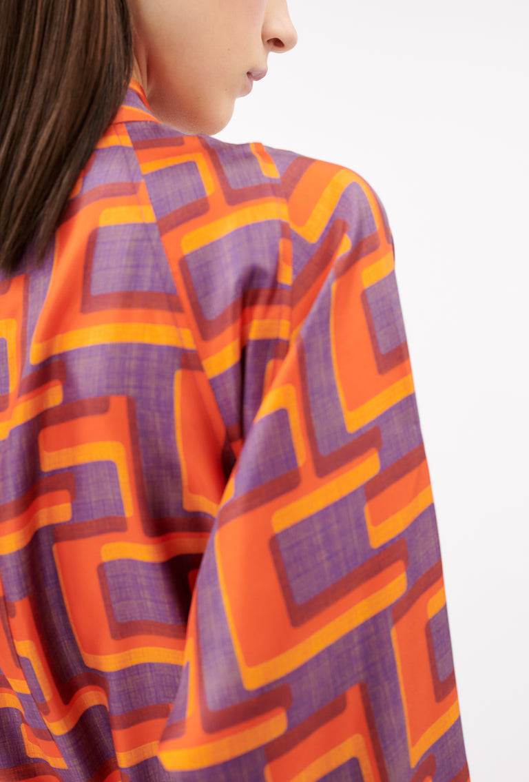 Odeeh Pop Art Maze Kleid, Glowing Orange Vierteljährliche Förderung