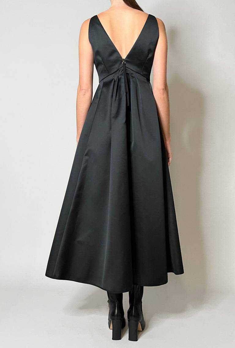 Odeeh Solid Duchesse Kleid, Jet Black Bis zu 55% Rabatt