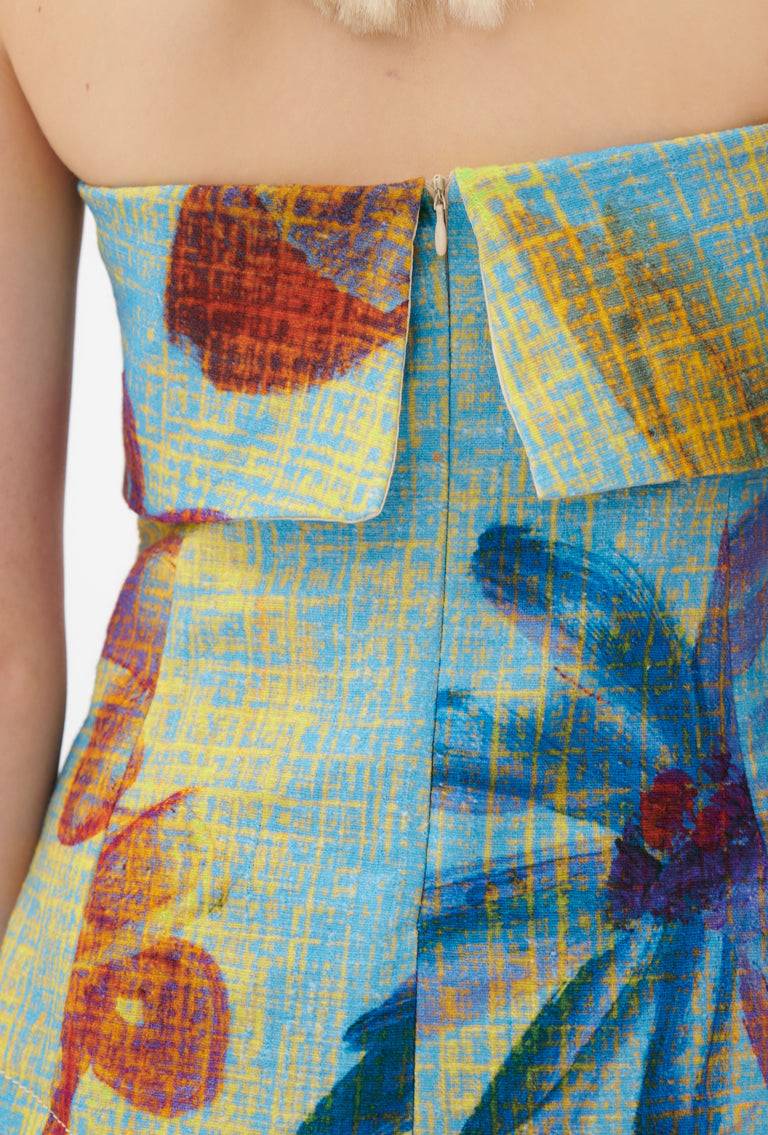 Odeeh Gouache Flowers Top, Caribbean blue Discount Store für neue Produkte