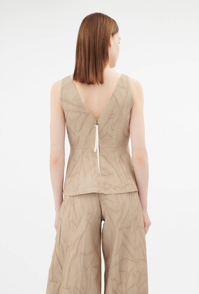 Odeeh Crinkled Duchesse Stonewashed Top, French Beige Super Rabatt