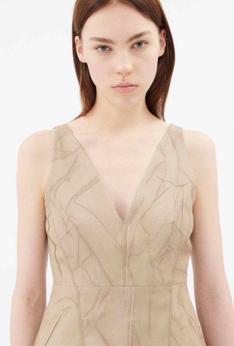 Odeeh Crinkled Duchesse Stonewashed Top, French Beige Super Rabatt