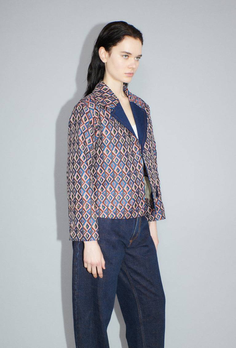 Odeeh Ethno Rhombs Jacke, Sapphire 50% Rabatt mit kostenlosem Versand