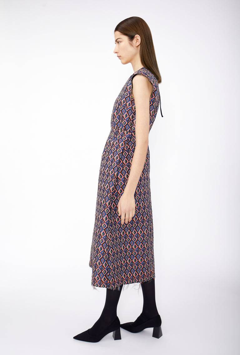 Odeeh Ethno Rhombs Kleid, Sapphire Kostenloser Versand international
