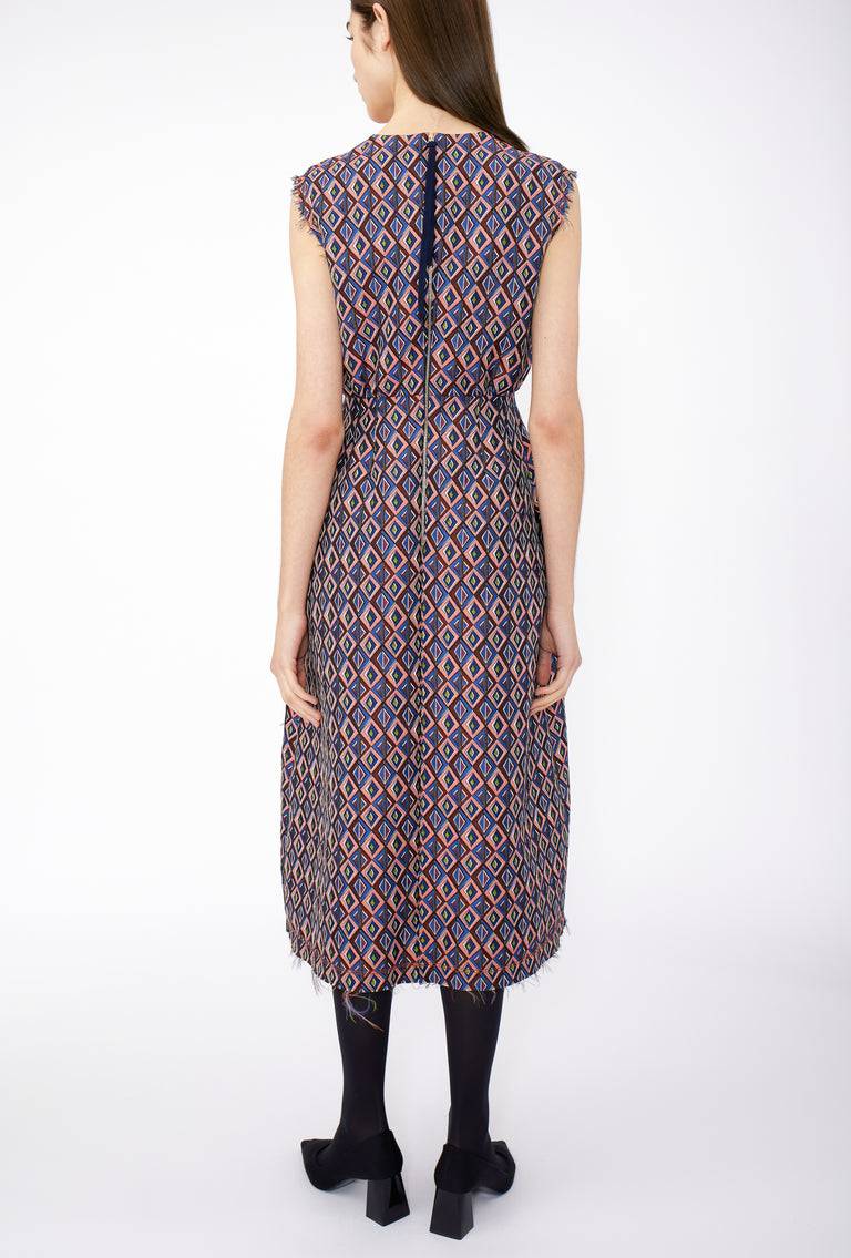 Odeeh Ethno Rhombs Kleid, Sapphire Kostenloser Versand international