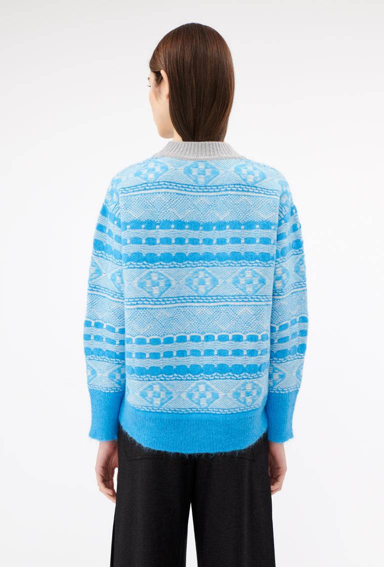 Odeeh Graphic Norwegian Pullover, Himmelblau zollfrei