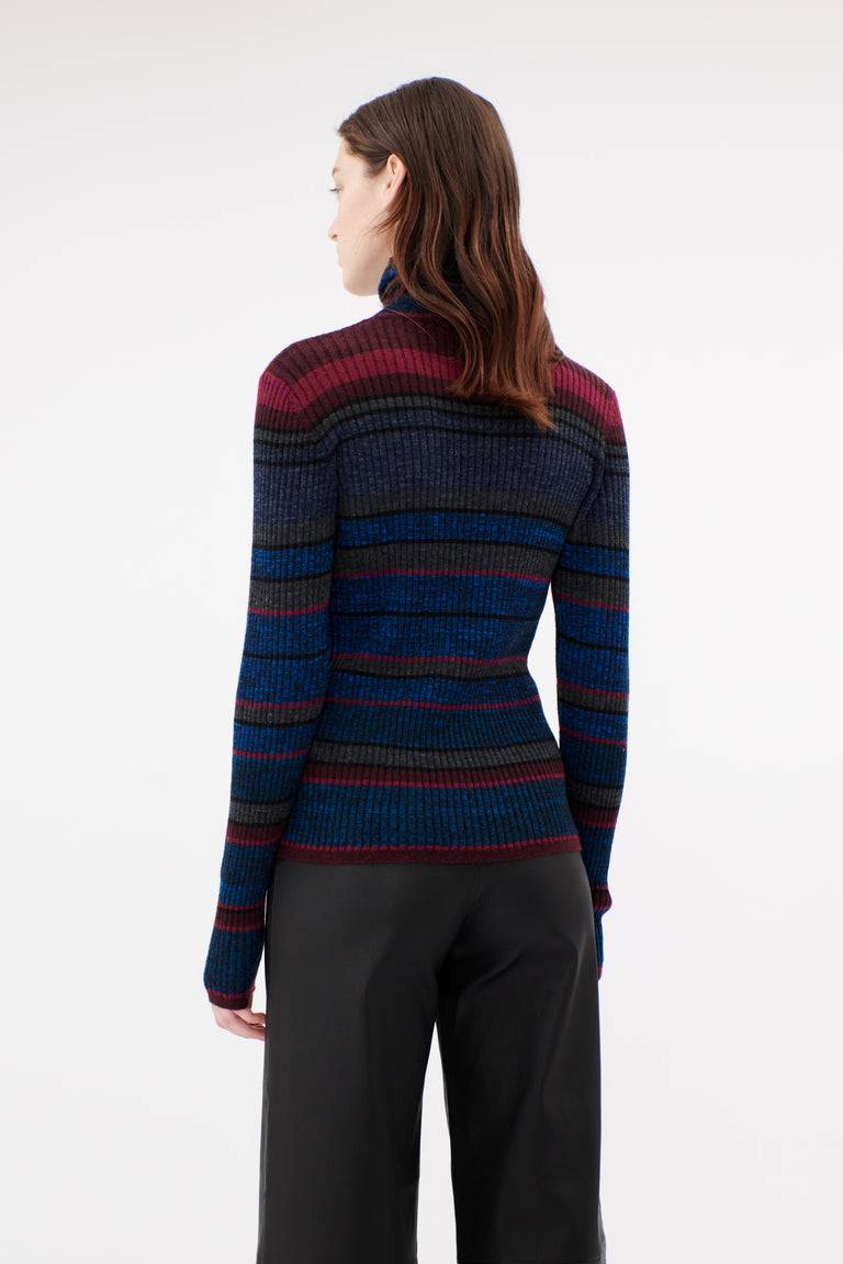Odeeh Placed Stripe Wool Pullover, Vermillion Online