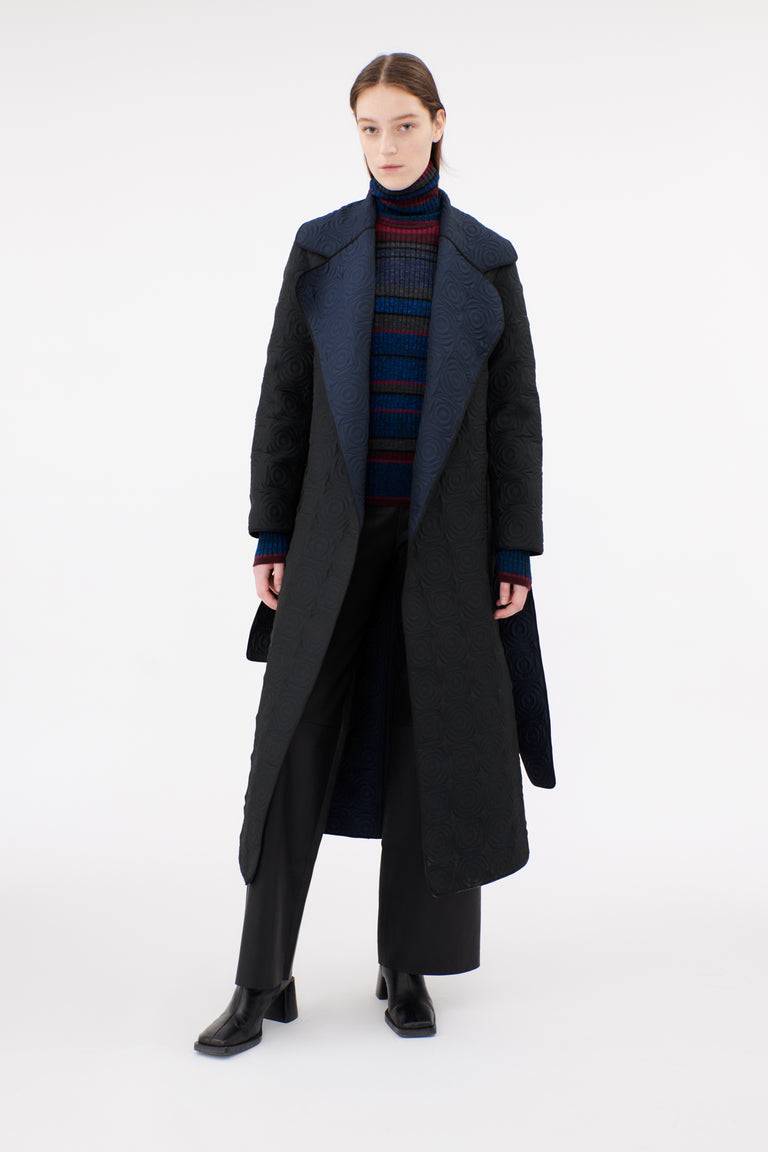 Odeeh Placed Stripe Wool Pullover, Vermillion Online